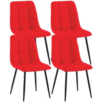 4er Set Esszimmerstühle Antibes Stoff (Farbe: rot)