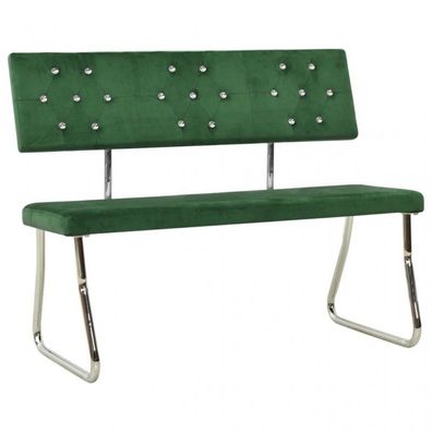 Sitzbank 110 cm Dunkelgrün Samt (Farbe: Grün)