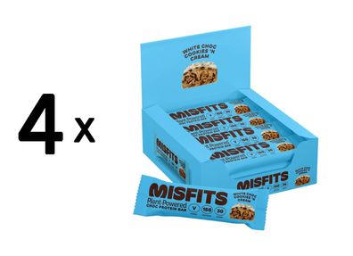 4 x Misfits Vegan Protein Bar (12x45g) Cookies and Cream