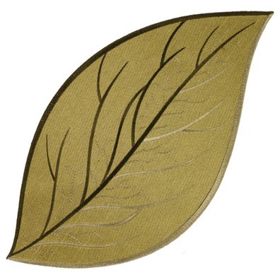 Plauener Spitze Tischläufer Herbst Blatt 20x38 Stickerei Grün Tischdecke Decke Oliv