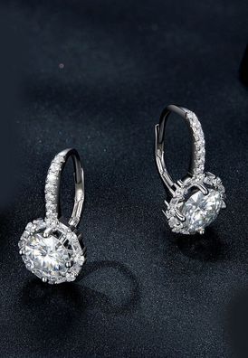 Laatikui1015 S925 Silver 1 Carat Moissanite Earrings