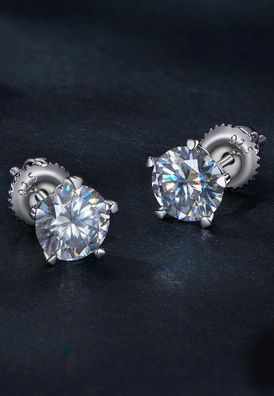 Laatikui1072 S925 Silver 1 Carat Moissanite Earrings