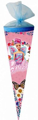 Nestler Schultüte 50 cm rund Tüll/ Textilborte Mattel Barbie Feenprinzessin