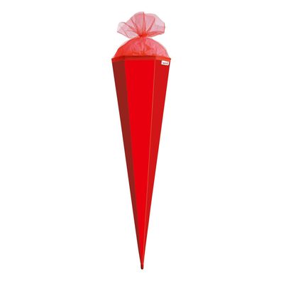 Roth Basteltüte, rot, 85 cm, eckig, Rot(h)-Spitze, Tüllverschluss