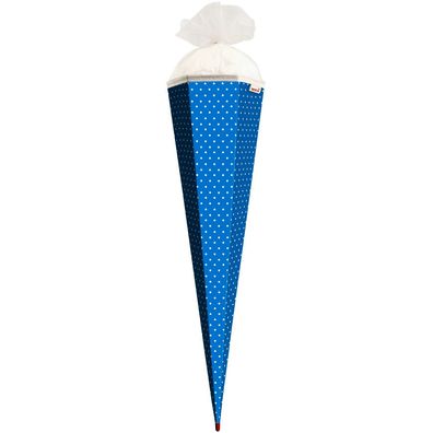 Roth Basteltüte, Pazifikblau - weiße Punkte, 85 cm, eckig