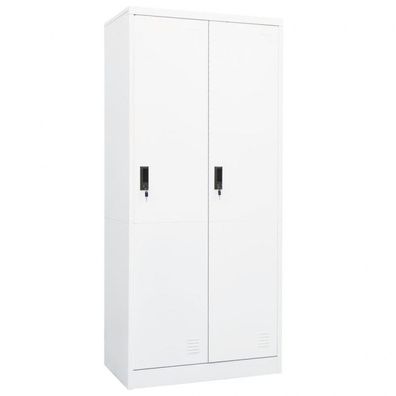 Kleiderschrank Weiß 80x50x180 cm Stahl (Farbe: Weiß)