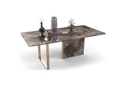 Designer Luxus Esstisch Edelstahl Tisch Esszimmer Holz Möbel Tische Neu