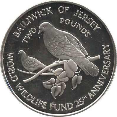 Bailiwick of Jersey 1987 - Tauben 2 Pounds - Silber*