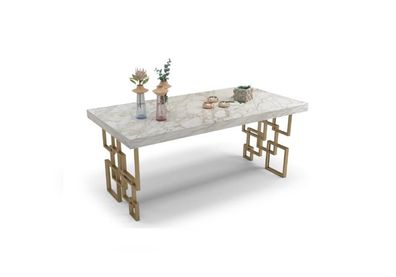 Designer Weißer Esstisch Esszimmer Möbel Eleganter Marmor Tisch Modern