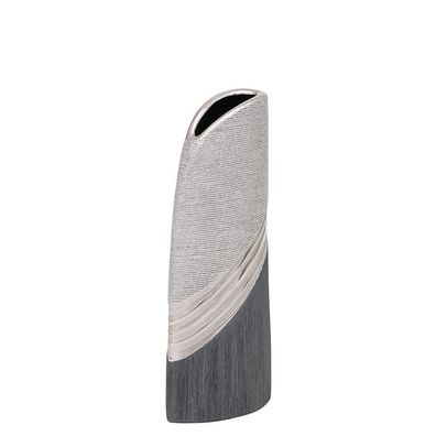 Vase "SILVERLINE"-Serie Segel Keramik silber Deko mit Stil