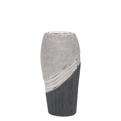 Vase "SILVERLINE"-Serie Pokal Keramik silber Deko mit Stil