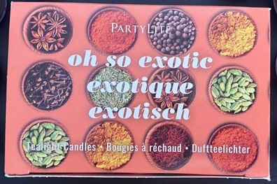 PartyLite Duftteelichter Box exotisch 4xZimt-Holz 4xWhisky Toddy 4xGoldbirke