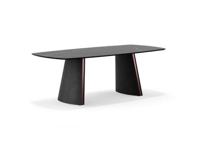 Luxus Dunkel grauer Esstisch Esszimmer Tische Designer Einrichtung Neu