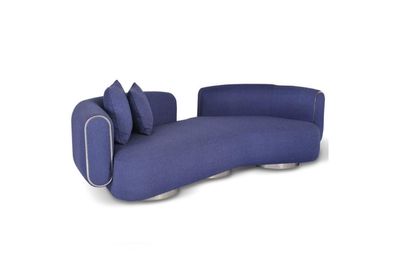 Blauer Dreisitzer Luxus 3 Sitzer Couch Moderne Sitzmöbel Wohnzimmer