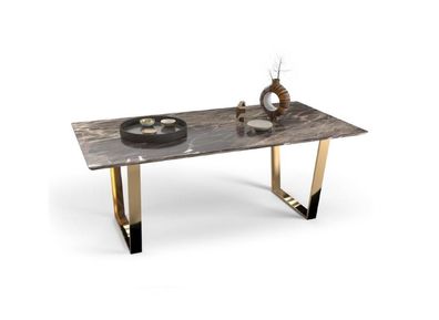 Rechteckiger Luxus Esszimmer Tisch Designer Tische Edelstahlfüße Neu