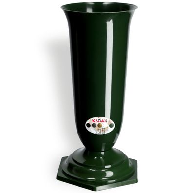 KADAX Grabvase aus Kunststoff, Blumenvase mit einlage, 16 cm, Grün