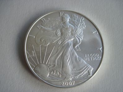 Münze USA 1 Dollar 2007 American Silver Eagle 1 Unze Silber