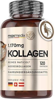20 Pure Marine Kollagen Kapseln - 1.170 mg NatiCol Collagen Hydrolysat Typ