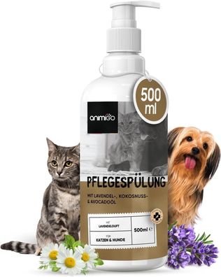 Animigo Conditioner für Hunde & Katzen - 500ml Spülung - Mit Kokosöl & Avocadoöl