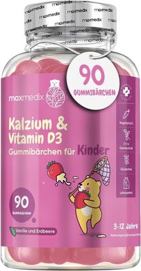 Calcium & Vitamin D3 Gummibärchen für Kinder - 90 Vitamin Gummies - 45 Tage Vorrat