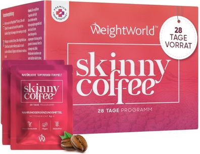Skinny Coffee 140g - Veganer Kaffee mit Chlorella, Grüntee, GrünKafe -28 Tage Program