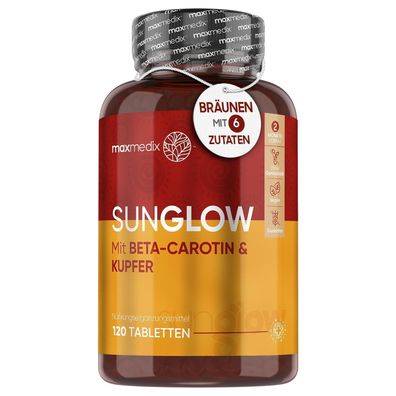 Sunglow Tabletten mit Beta Carotin, Zink, Kupfer, Jod - Für Energie, Immunsystem