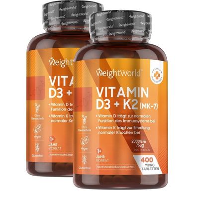 Vitamin D3 + K2 4000 I.E Tab - 480 Stuck mit 125mg Vitamin K2 Menachinon