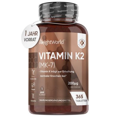 Vitamin K2 200 µg - 730 vegane Mikrotabletten - 200 mcg Vit K2 99,9% - 1 Jahr Vorrat