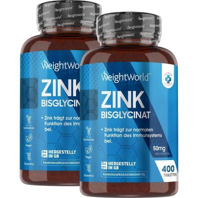 Zink 25mg - 800 Vegane Tabletten - Höchste Bioverfügbarkeit - Zink Bisglycinat