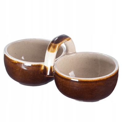 KADAX Schale aus Steingut, doppelte Servierschale mit Keramikschicht, 2x0.075L