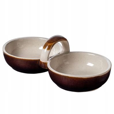 KADAX Schale aus Steingut, doppelte Servierschale mit Keramikschicht, 2x0.1L
