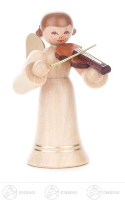 Engel mit Geige, langer Rock, natur H=ca 6 cm NEU Weihnachtsfigur Holzfigur