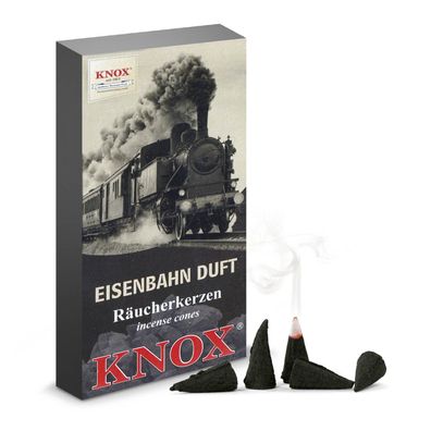 Räucherkerzen KNOX Eisenbahn Duft"(24)" BxHxT 6,5x12x2cm NEU Räucherkegel