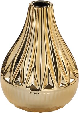 Fink NERA Vase, Porzellan, goldfarb. Höhe 13cm, Ø 10cm 127040