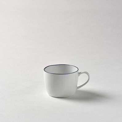 Lambert Piana Kaffee-Teetasse Porzellan, H 7 cm, D 9,5 cm, Dekor Rand weiß / basal...