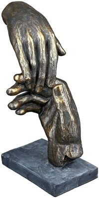 Gilde Skulptur "Two hands" Poly bronzefarben 89384