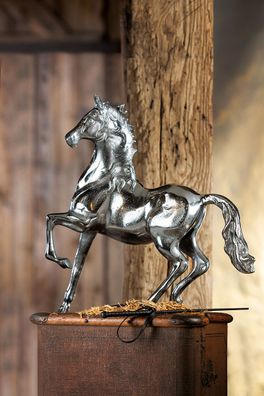 Gilde Skulptur Pferd silberfarben H: 60 cm B: 60 cm 42740