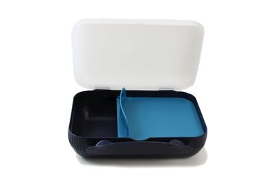 Tupperware To Go Lunch-Box dunkelblau/ weiß türkis Brotdose Dose Brotbox Sandwich
