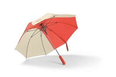 MINI Car Face Detail Walking Stick Umbrella - Vibrant Silver / Rebel Red
