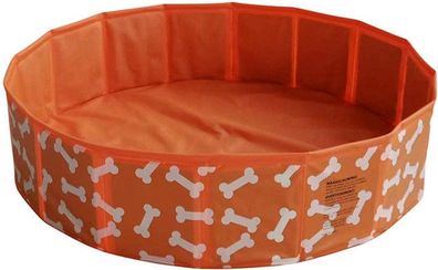 Swim Essentials Hunde Pool Orange Knochen 80 cm