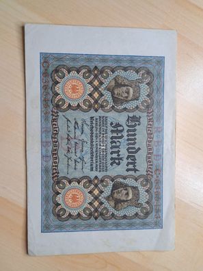 100 Mark Reichsbanknote Reichsmark Berlin german Empire 1920