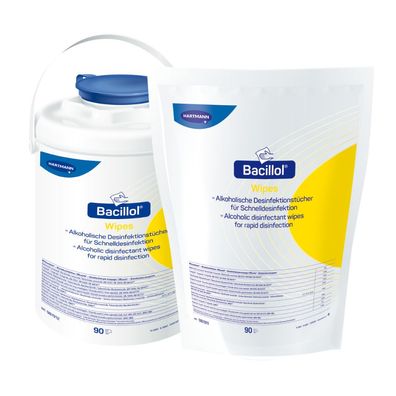 HartmaHartmann Bacillol® Wipes Desinfektionstücher, Standbodenbeutel, 90 Tücher | Stü