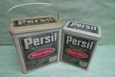 2 alte retro Persil Wast alles Niederlande Blechdosen VNF