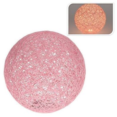 Kugellampe LED Baumwolle rosa 20 cm Nachtlicht Nachtlampe Beleuchtung Dekoration Deko