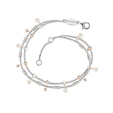 Armkette - Fußkette - Stahl bicolor - Perlen