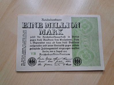 1 Million Reichsmark Reichsbanknote Berlin German Empire Hyperinflation 1923