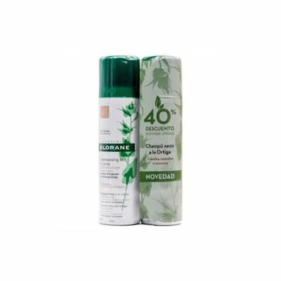 Klorane Trockenes Shampoo für fettiges Haar Braune Brennnessel 2x150ml