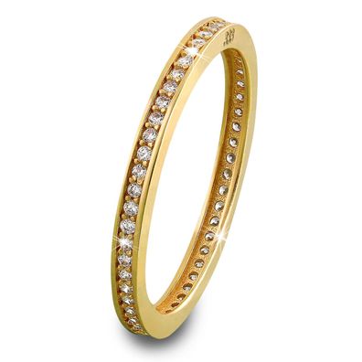 GoldDream 8 Karat Gold Ring Gr.54 Kreis Zirkonia weiß 333er Gelbgold GDR504Y54
