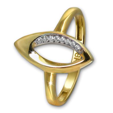 GoldDream Leaf Ring Zirkonia für Damen in der Größe 54 333er Gelbgold GDR527Y54