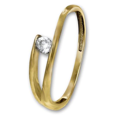 GoldDream New Ring Zirkonia für Damen in der Größe 56 333er Gelbgold GDR528Y56